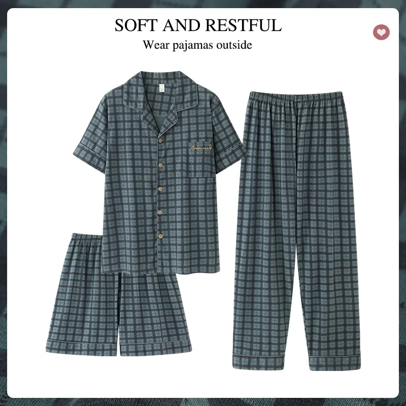 WANANNI Pajama Set Men's Dark Green-1