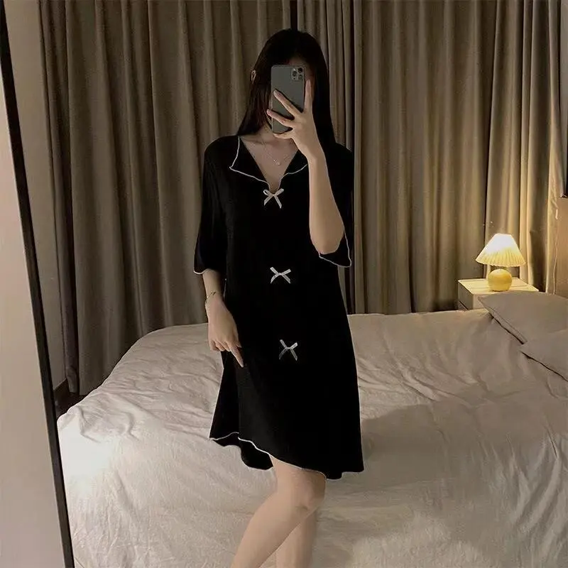 WANANNI Nightgown Women's Black-1