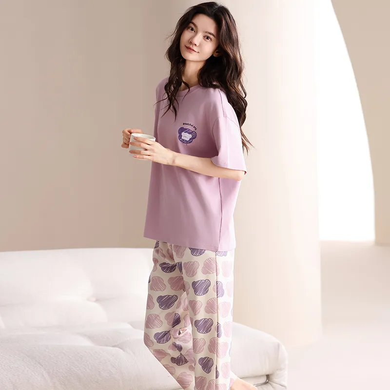 WANANNI Pajama Set Women's Pink Purple-7