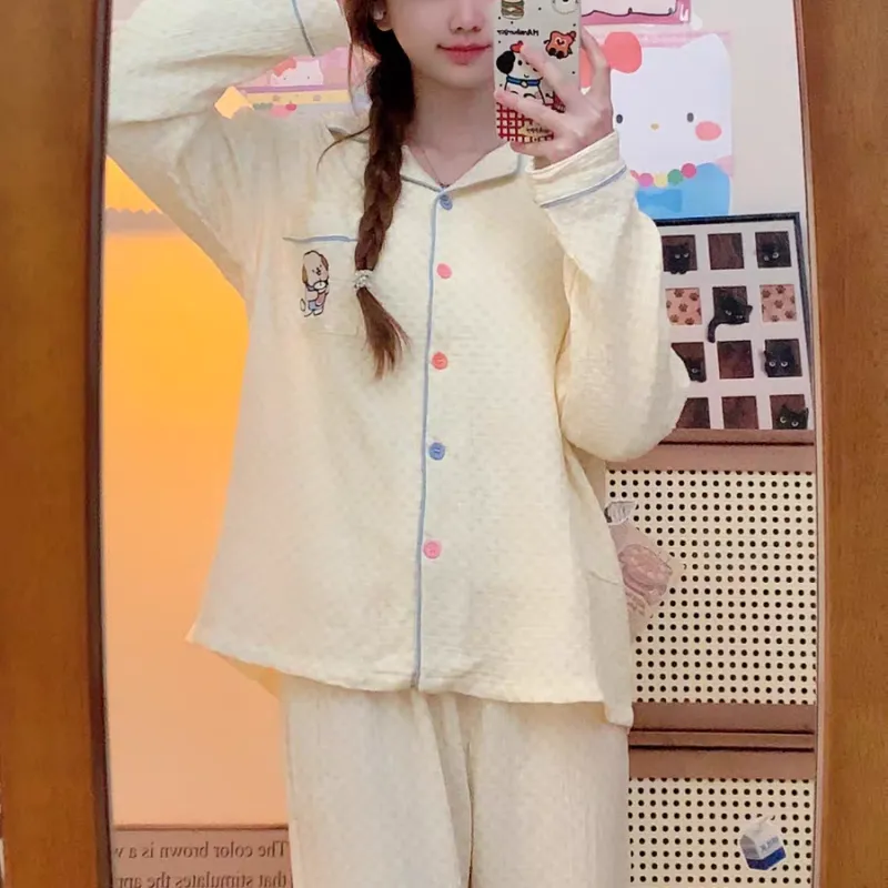 WANANNI Pajama Set Women's Yellow-3