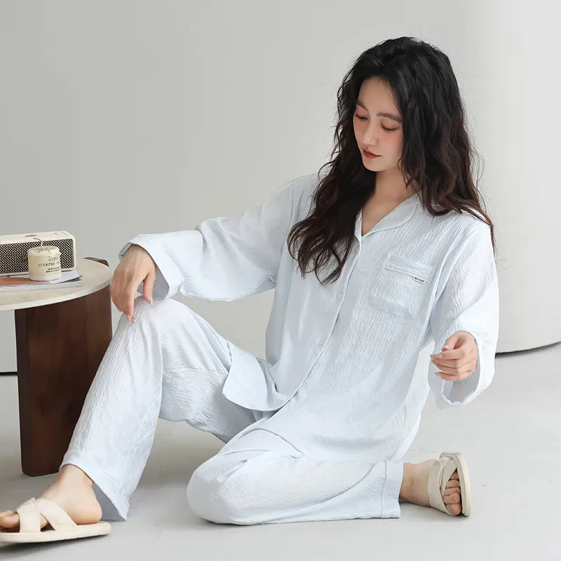 WANANNI Pajama Set Women's Light Blue-4