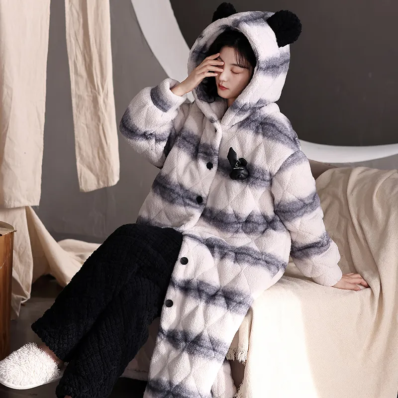 WANANNI Pajama Set Men's Gray White-2