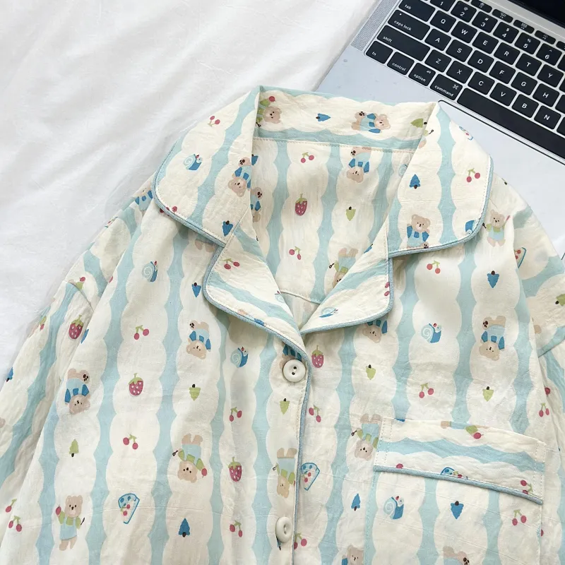 WANANNI Pajama Set Women's Shopping Bag Light Blue-5