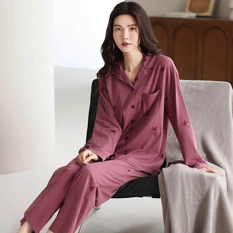 WANANNI Pajama Set Women's Rose Red-1