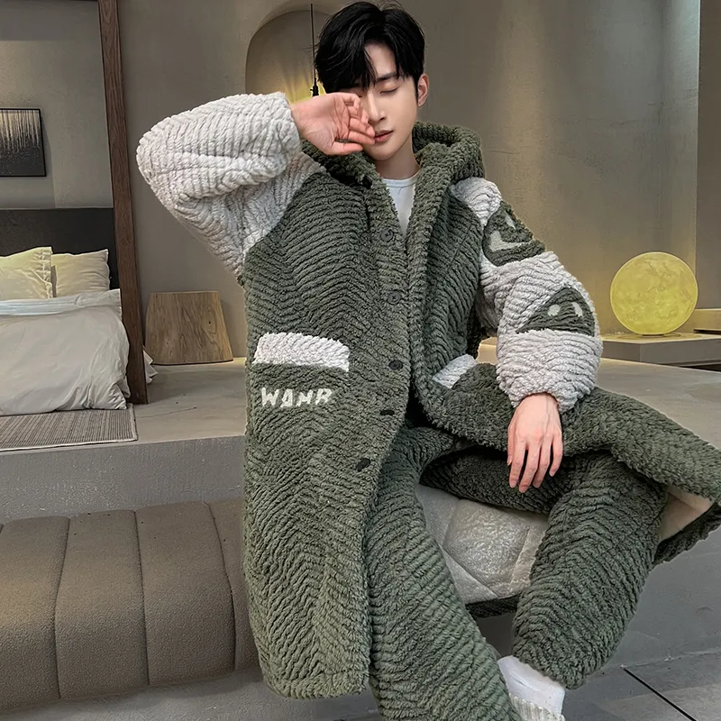 WANANNI Pajama Set Men's Olive Green-2