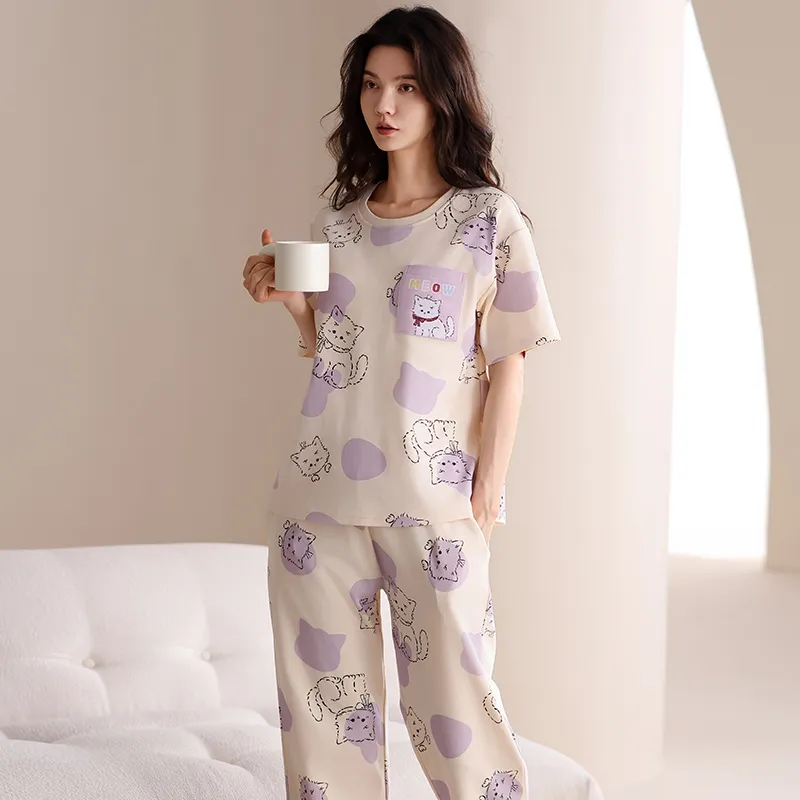 WANANNI Pajama Set Women's Light Purple-7