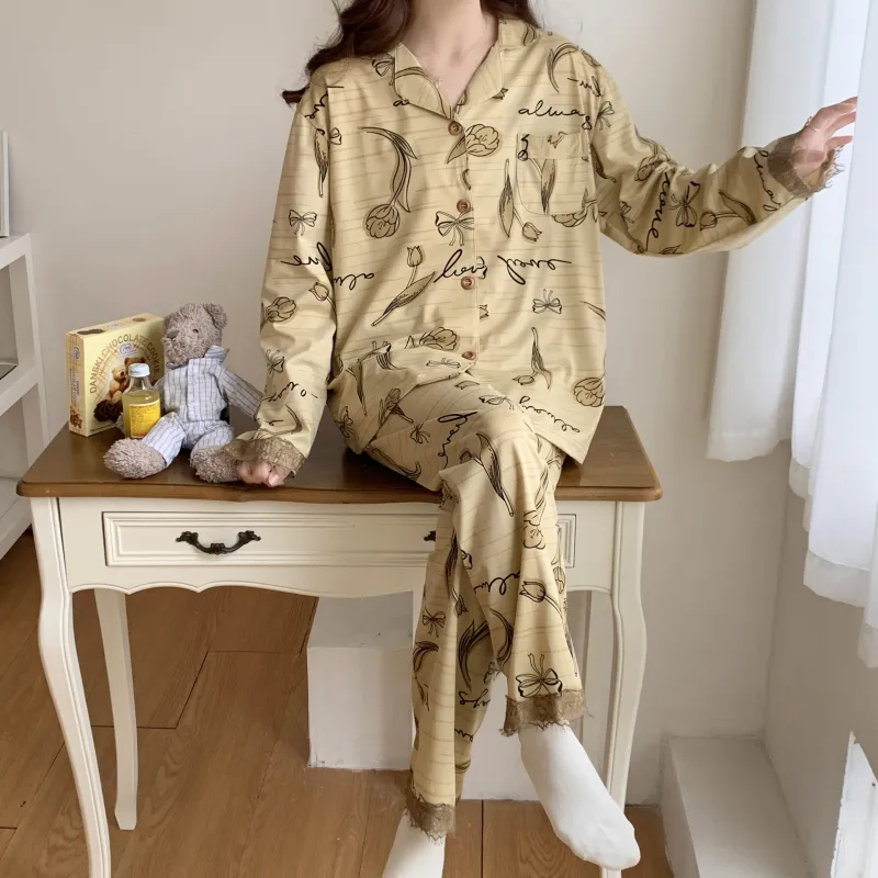 WANANNI Pajama Set Women's Ginger Yellow-1