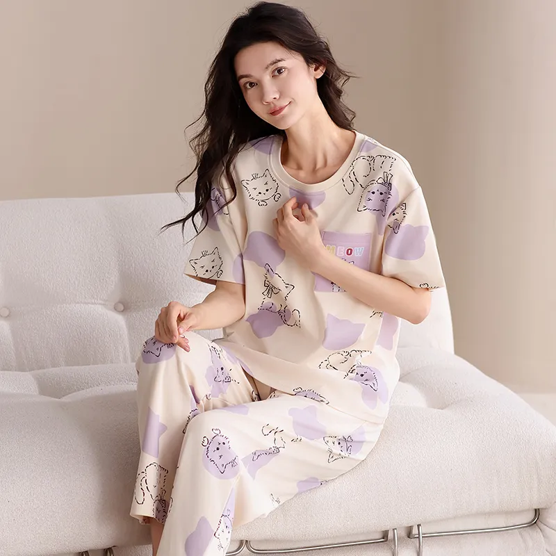 WANANNI Pajama Set Women's Light Purple-4
