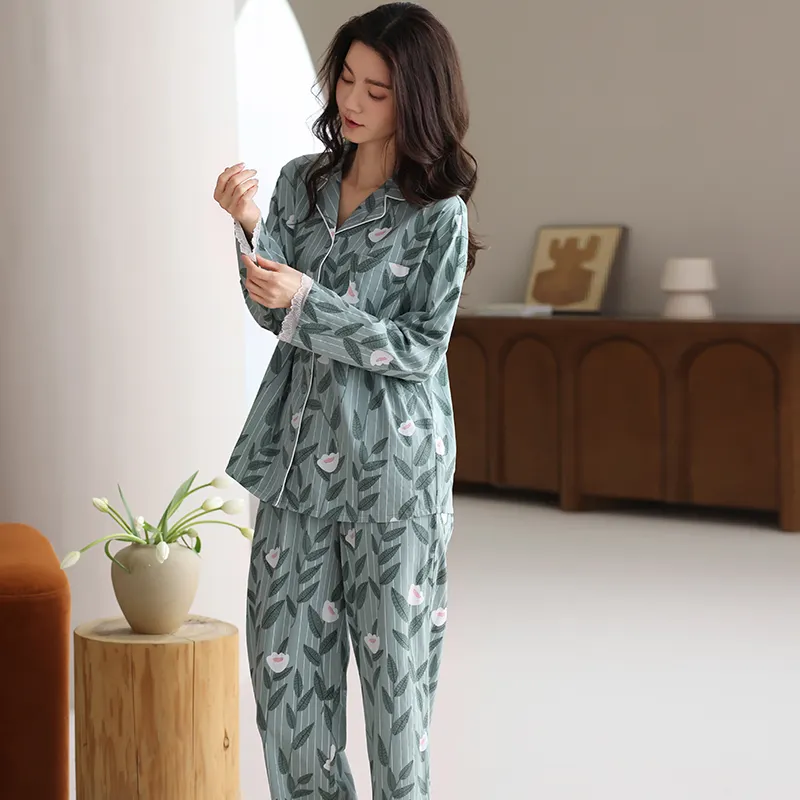WANANNI Pajama Set Women's Green-6