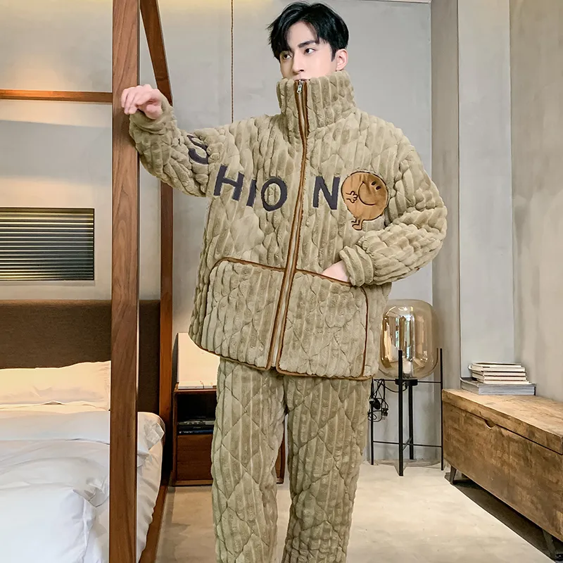 WANANNI Pajama Set Men's Light Brown-5