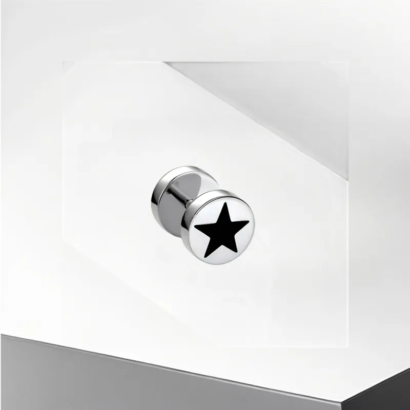 Universe Search Titanium Steel Stud Earrings Women's-3