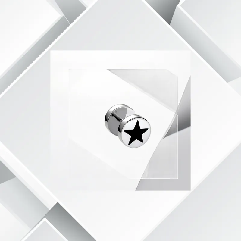 Universe Search Titanium Steel Stud Earrings Women's-1