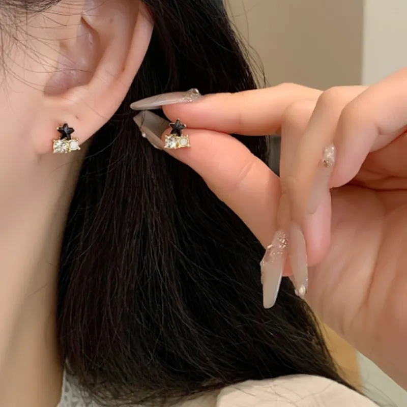 Universe Search S925 Silver Stud Earrings Women's-1