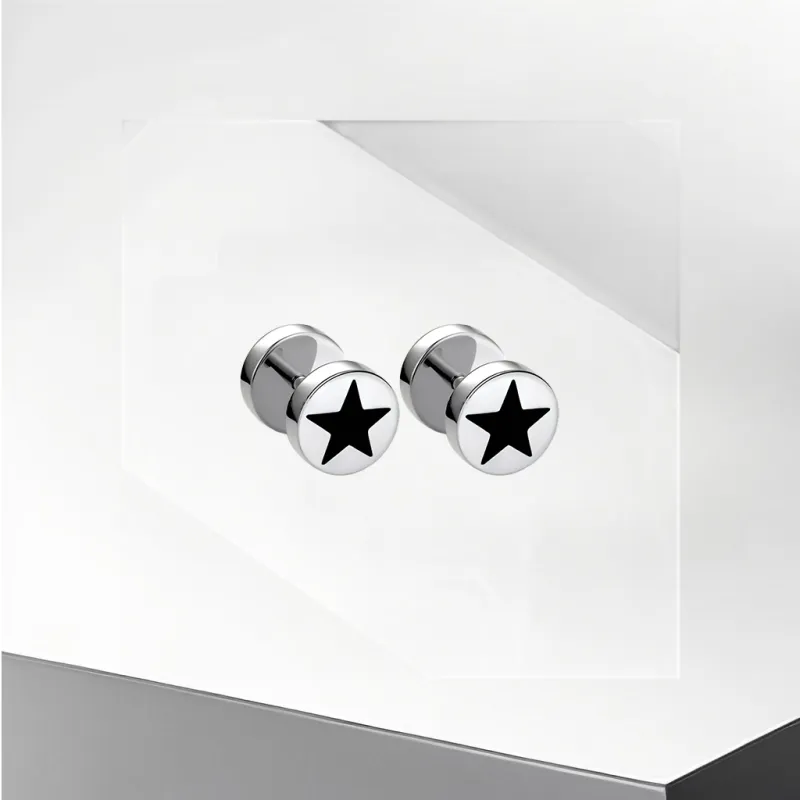 Universe Search Titanium Steel Stud Earrings Women's-7