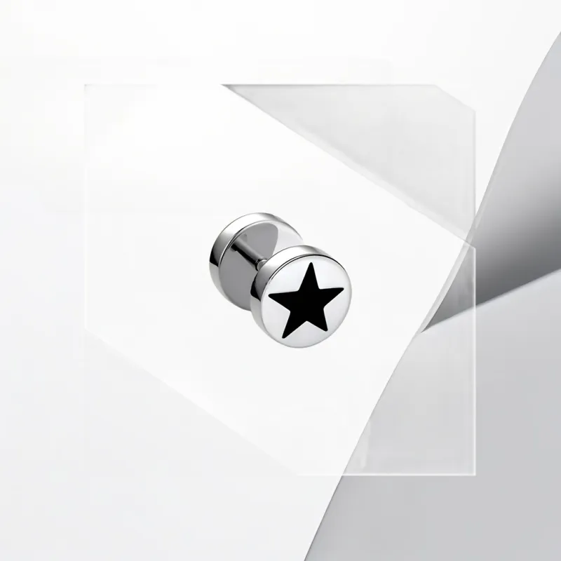 Universe Search Titanium Steel Stud Earrings Women's-2
