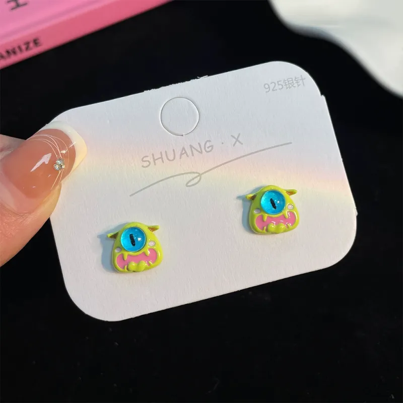 Universe Search S925 Silver Stud Earrings Women's-1