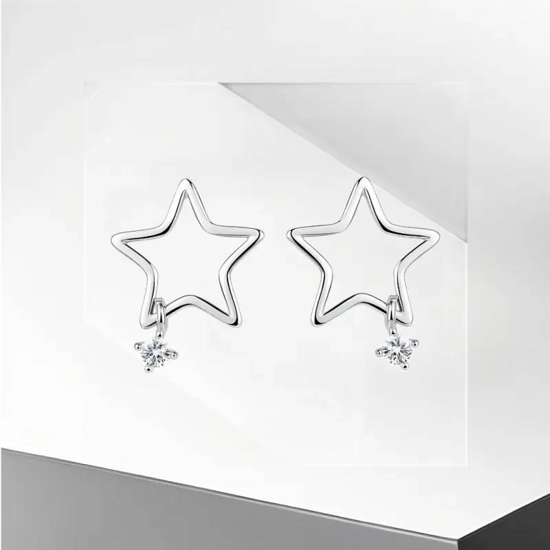 Universe Search S925 Silver Stud Earrings Women's-3