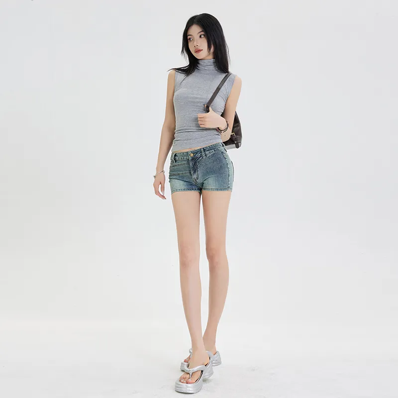 Fashion Versatile Denim Shorts Women's-9
