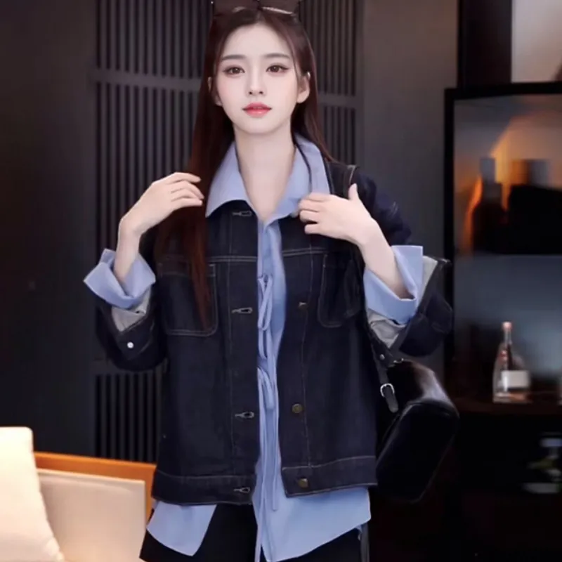 LWLG Denim Jacket Women's Dark Blue-6