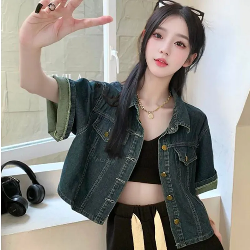 LWLG Denim Jackets Women's Blue-5