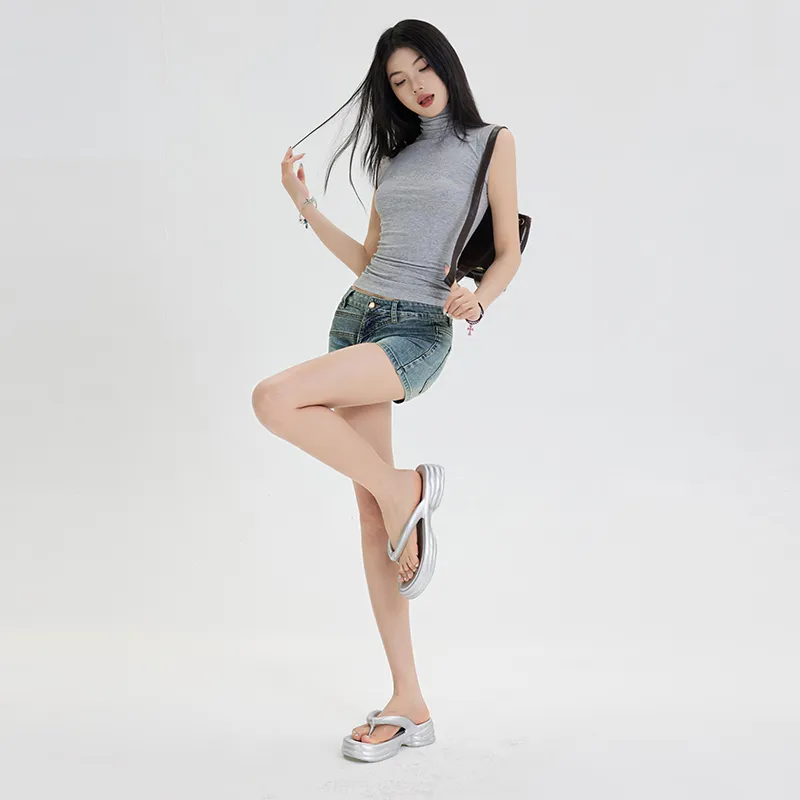 Fashion Versatile Denim Shorts Women's-10