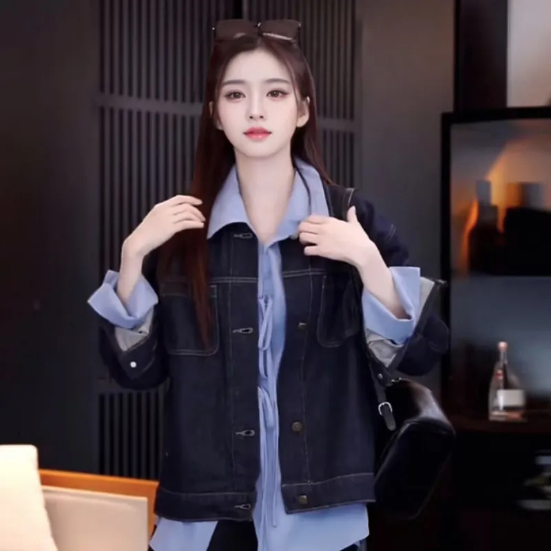 LWLG Denim Jacket Women's Dark Blue-4