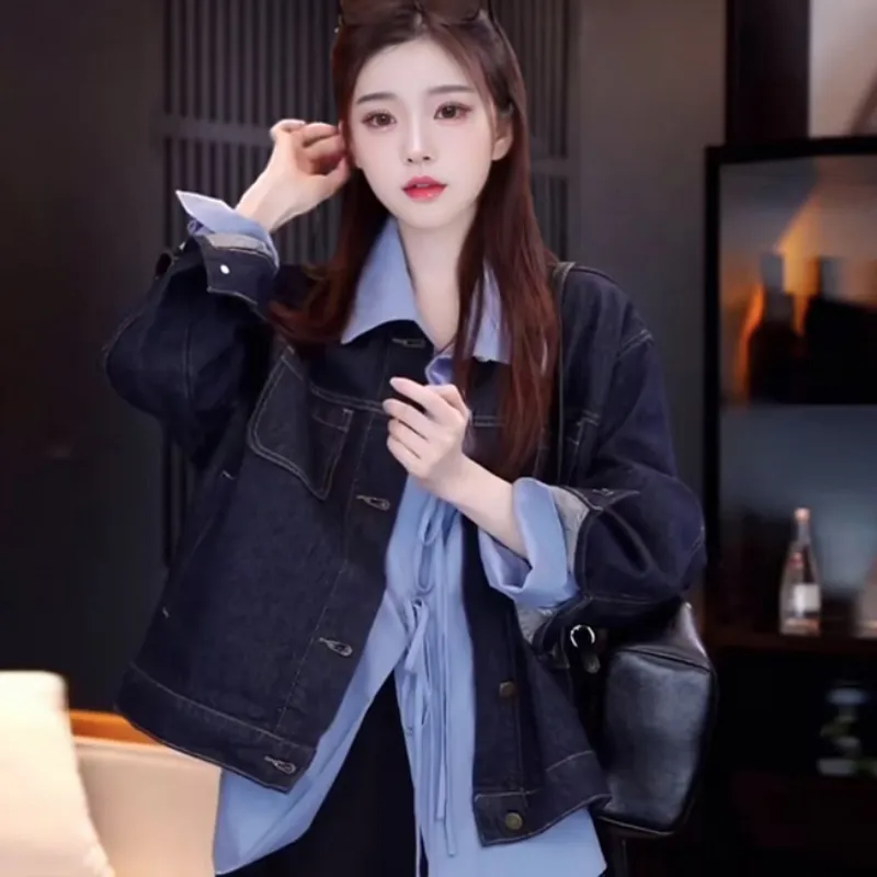 LWLG Denim Jacket Women's Dark Blue-3