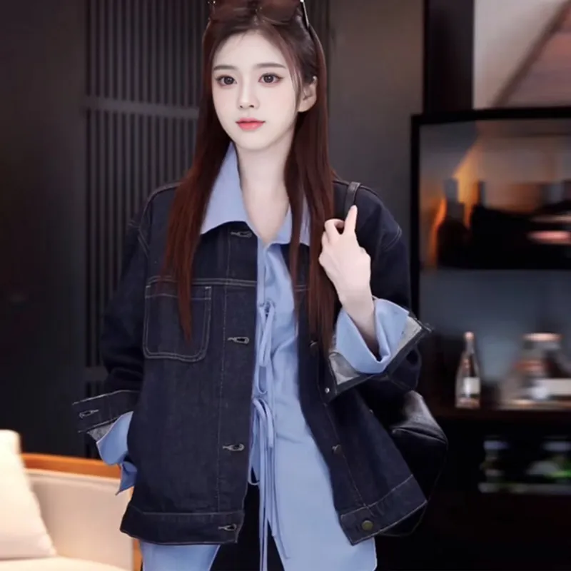 LWLG Denim Jacket Women's Dark Blue-2