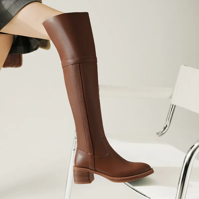 BOSSSUNWEN Over-the-knee Boots 5.5cm Women's-13