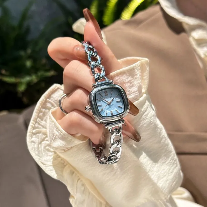 WSK Mechanical Movement Stainless Steel Watchband Watch Women's Watch Mother of Pearl Color Watch Dial-2