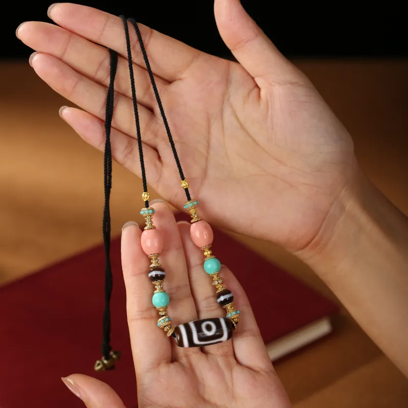 JIUCHAOGUZHU Agate Necklaces Unisex-7