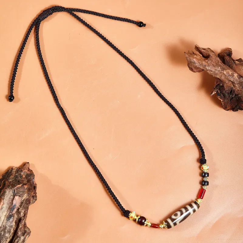 JIUCHAOGUZHU Agate Necklaces Unisex-3