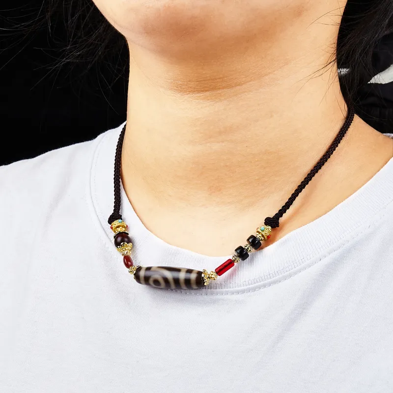 JIUCHAOGUZHU Agate Necklaces Unisex-7