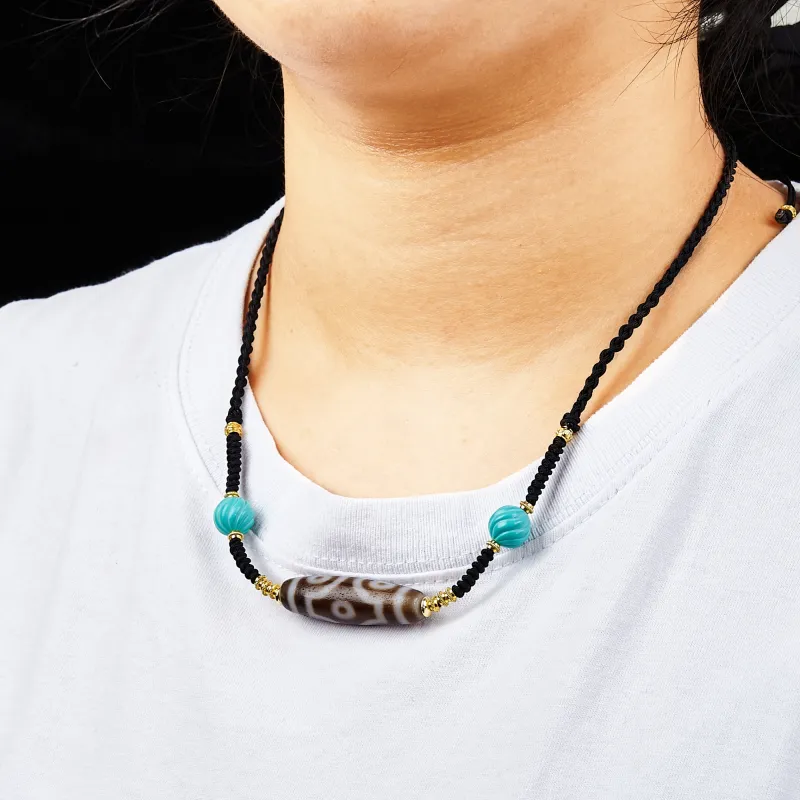 JIUCHAOGUZHU Agate Necklaces Unisex-7