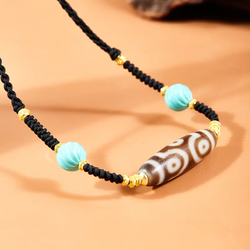 JIUCHAOGUZHU Agate Necklaces Unisex-4