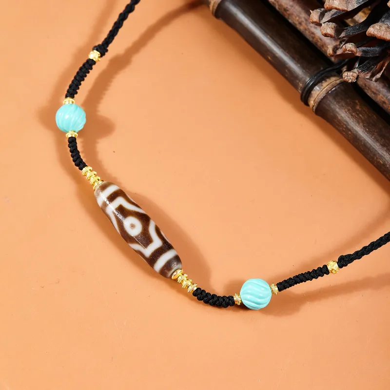 JIUCHAOGUZHU Agate Necklaces Unisex-5