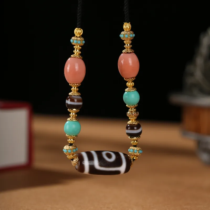 JIUCHAOGUZHU Agate Necklaces Unisex-1