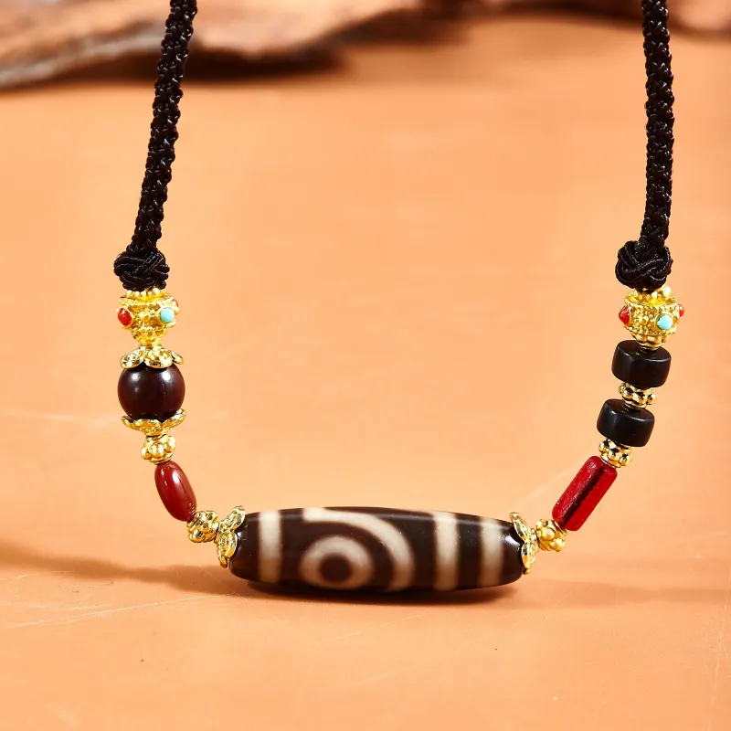 JIUCHAOGUZHU Agate Necklaces Unisex-1
