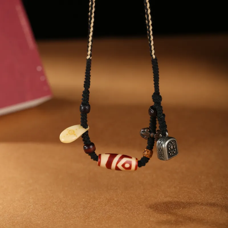 JIUCHAOGUZHU Agate Necklaces Unisex-1