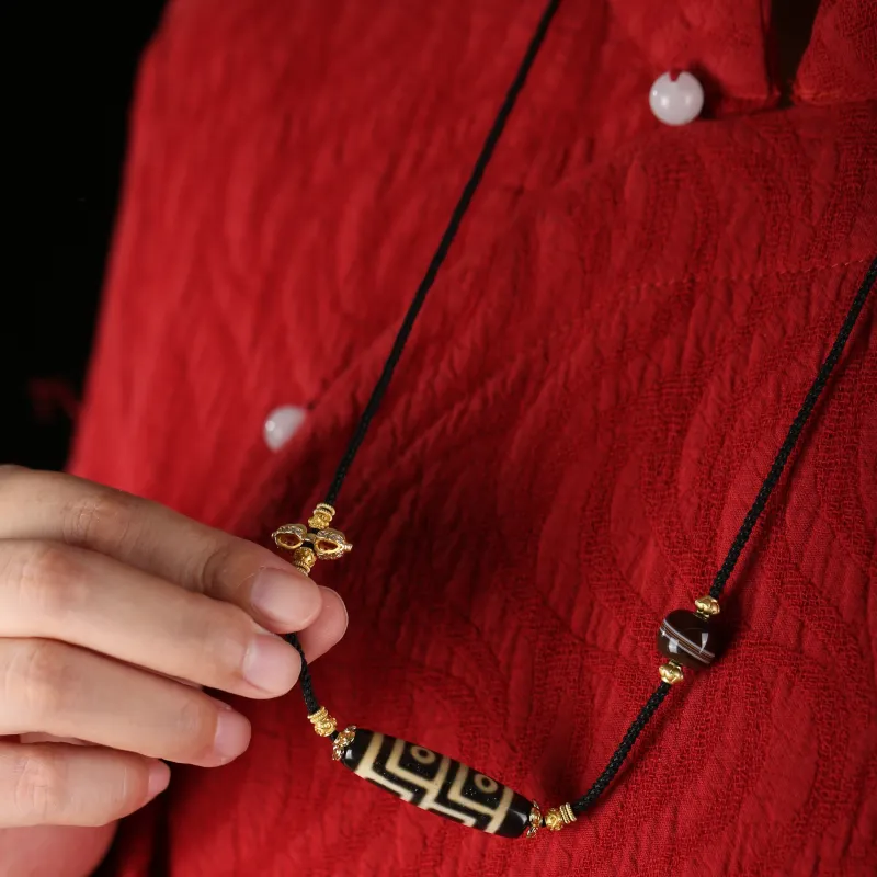 JIUCHAOGUZHU Agate Necklaces Unisex-7