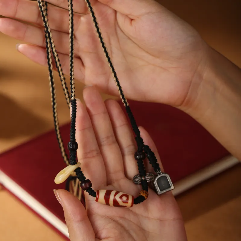 JIUCHAOGUZHU Agate Necklaces Unisex-6