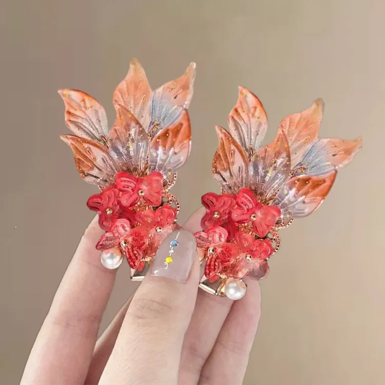 MENGNI Glass Colored Glaze Hair Clips Unisex-3
