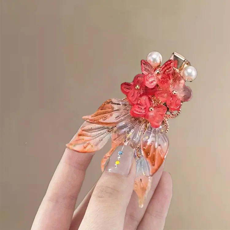 MENGNI Glass Colored Glaze Hair Clips Unisex-1