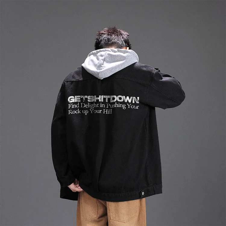 FAX FOR FMACM Denim Jacket Unisex Black-2