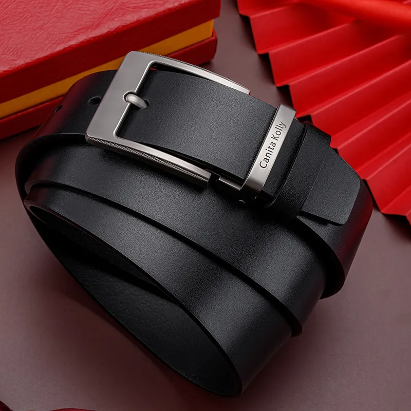 Canita Kolly Casual Denim Style Soft Comfortable Top Grain Cow Leather Belts Men's Width  3.5cm-5