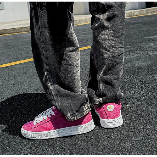 FERW Dragon Fruit Pink Coverage Anti Slip Wear Resistant Lightweight Breathable Low Top Skateboard Shoes Unisex-5