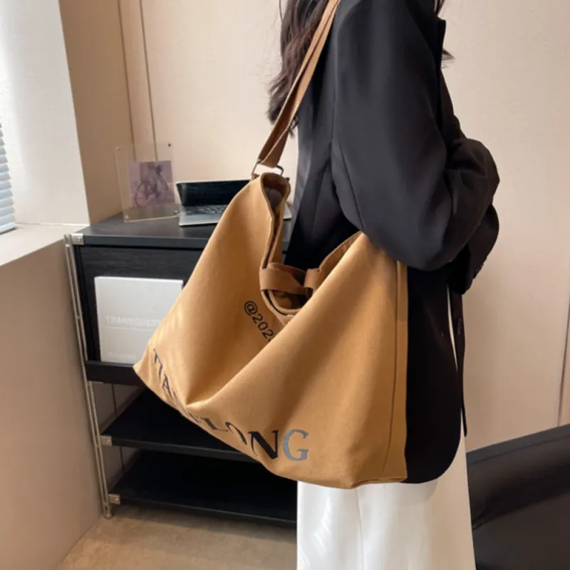 FCTOSSR Canvas Handbags Shoulder Bag Crossbody Bag Regular Unisex Dark Brown/Light Brown/Light Khaki/Coffee-3