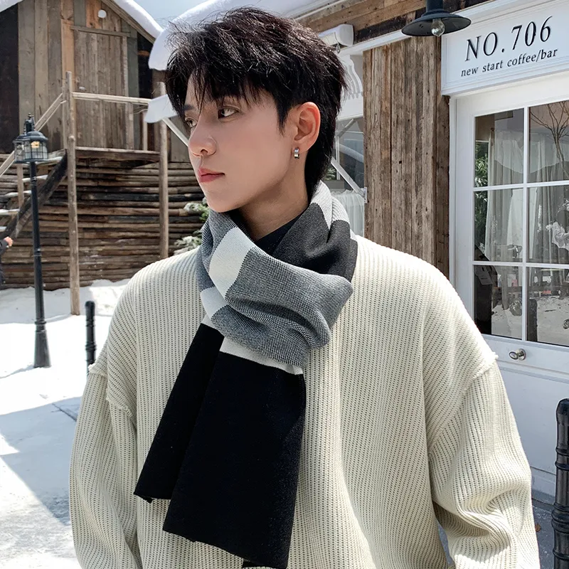 15 MINS Acrylic Knit Scarves Men's-6
