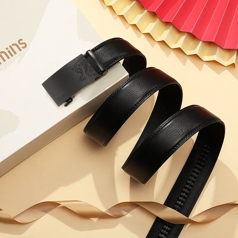 15 MINS Split Cow Leather Belts Men's Width 3.5cm-3