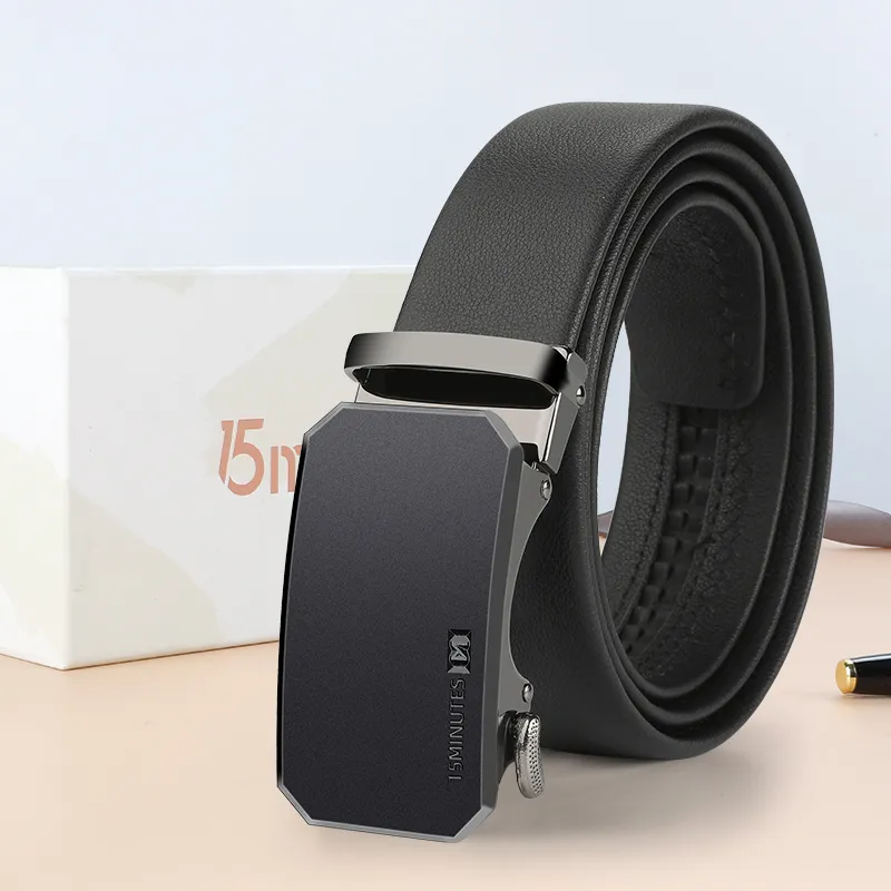 15 MINS Top Grain Cow Leather Belts Men's 3.5cm-5